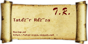 Tatár Róza névjegykártya