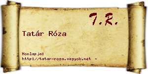 Tatár Róza névjegykártya